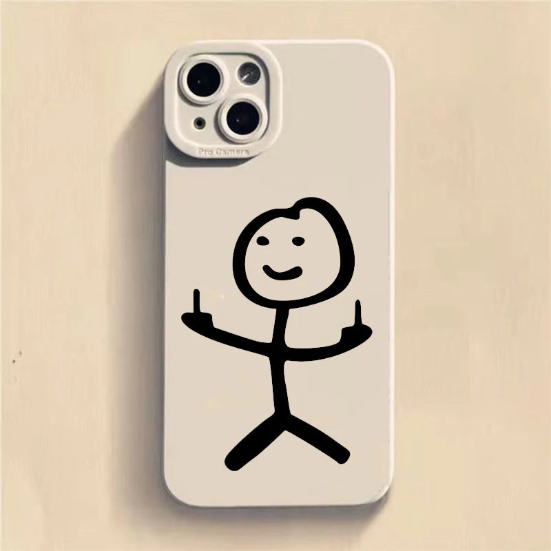 Cute Cartoon Matchman Matte Silicone Phone Case For iPhone
