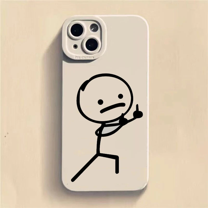 Cute Cartoon Matchman Matte Silicone Phone Case For iPhone