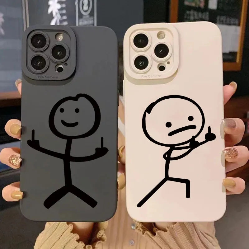 Cute Cartoon Matchman Matte Silicone Phone Case For iPhone