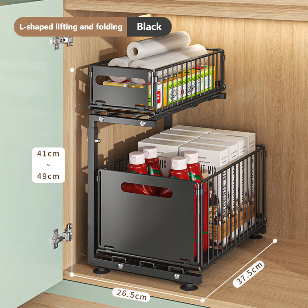 2 Tier Pull Out Cabinet Organizer