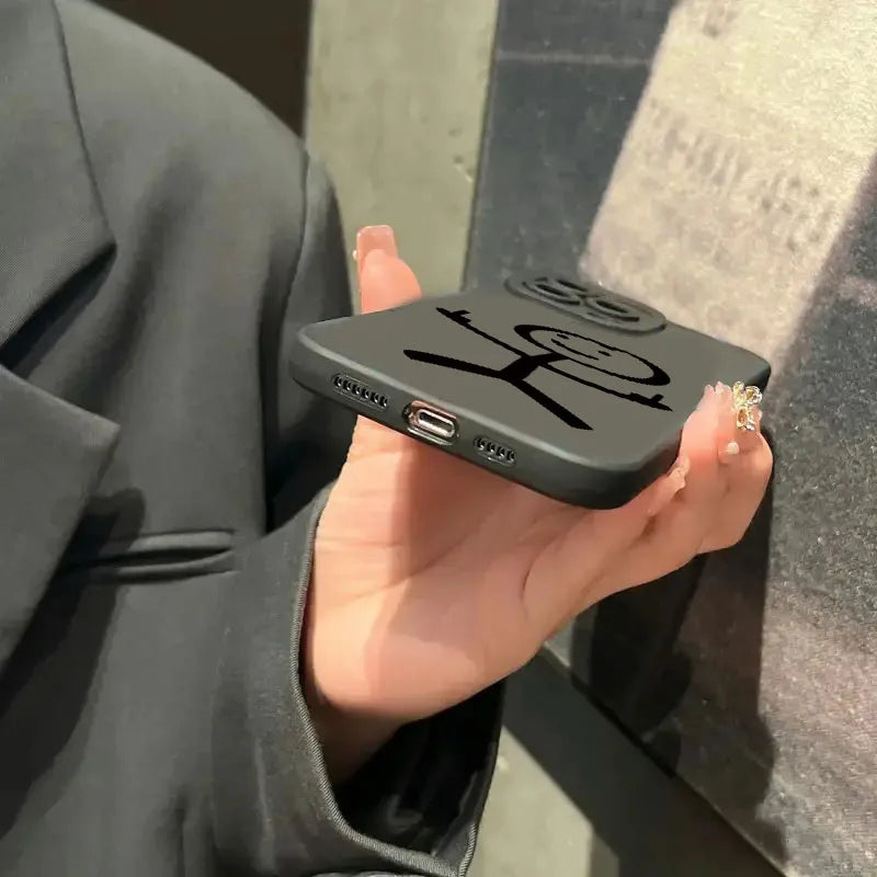 Cute Cartoon Matchman Matte Silicone Phone Case For iPhone