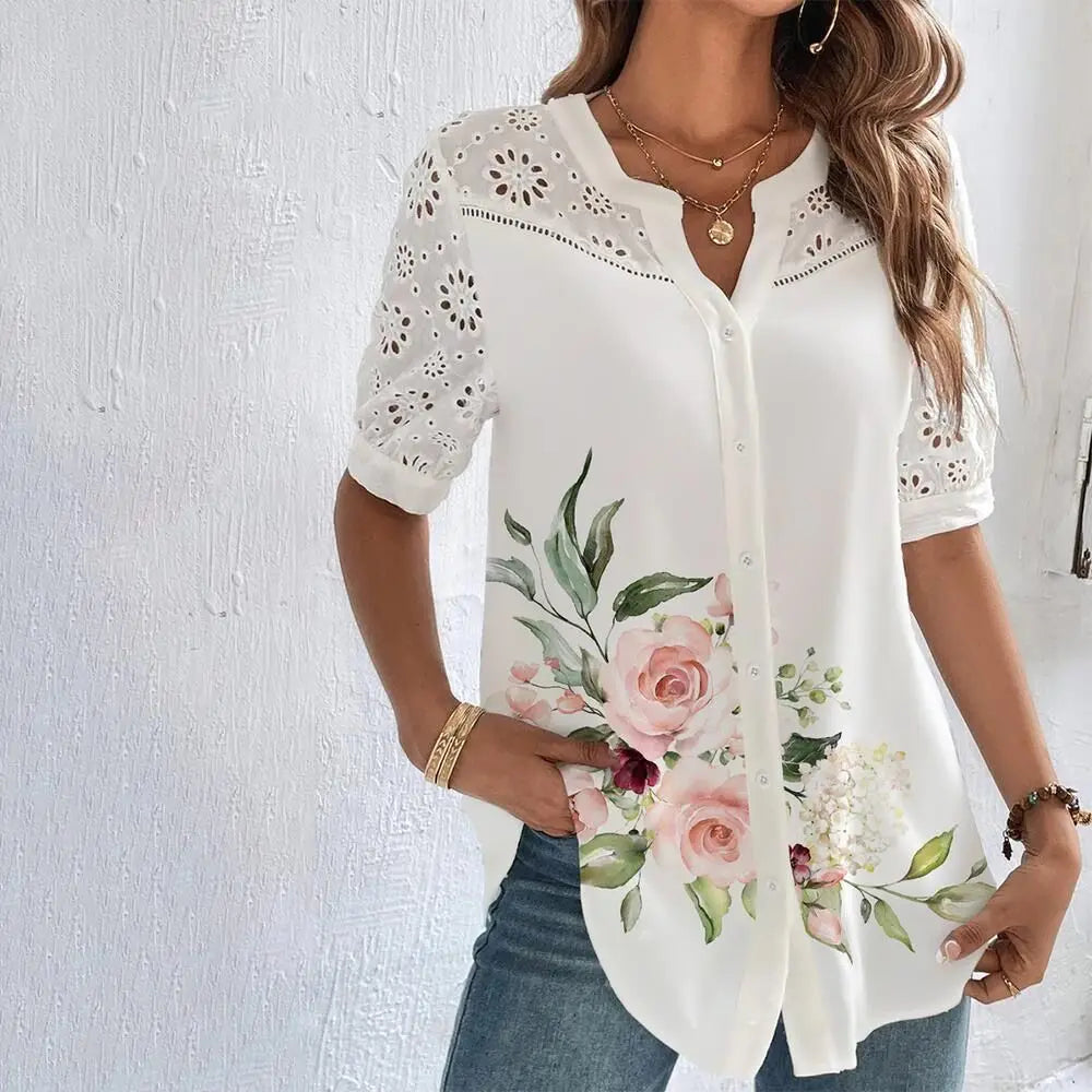 Temperament Casual Lace Shirt