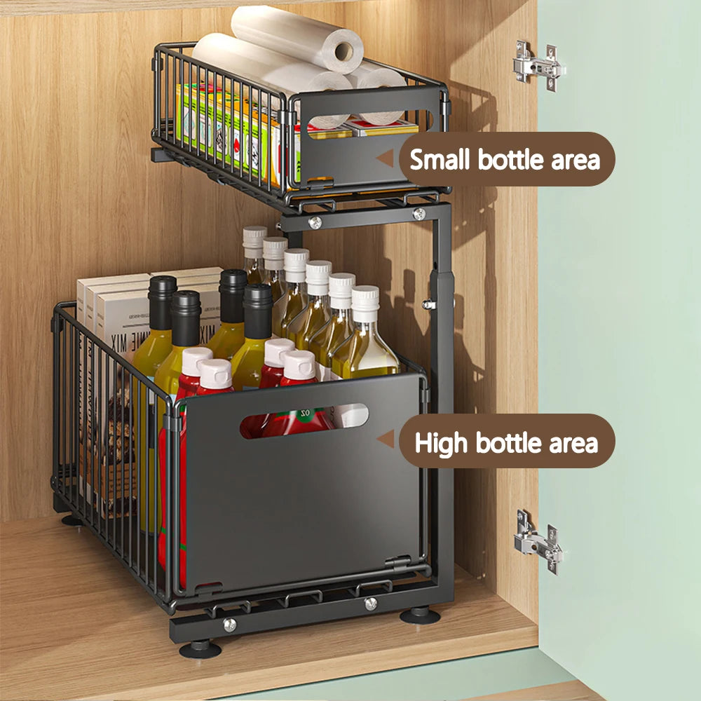 2 Tier Pull Out Cabinet Organizer