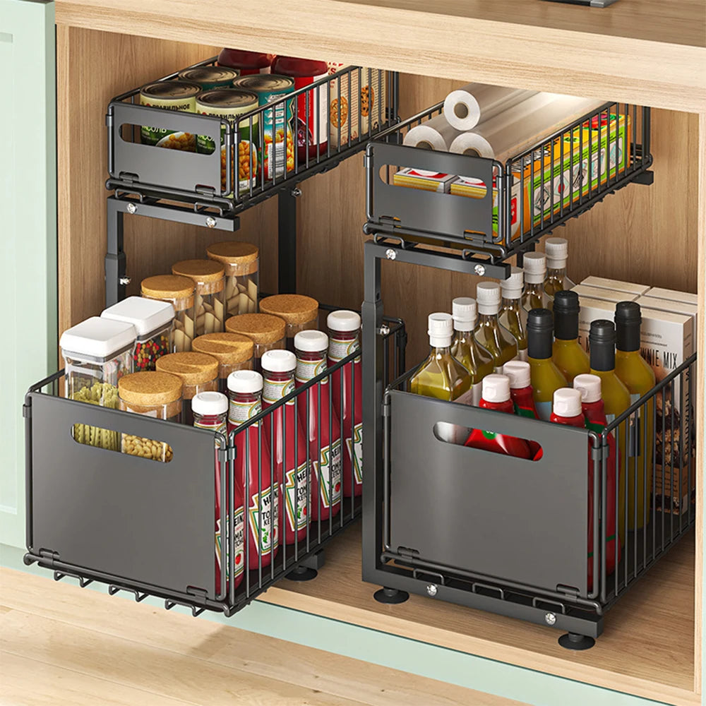 2 Tier Pull Out Cabinet Organizer