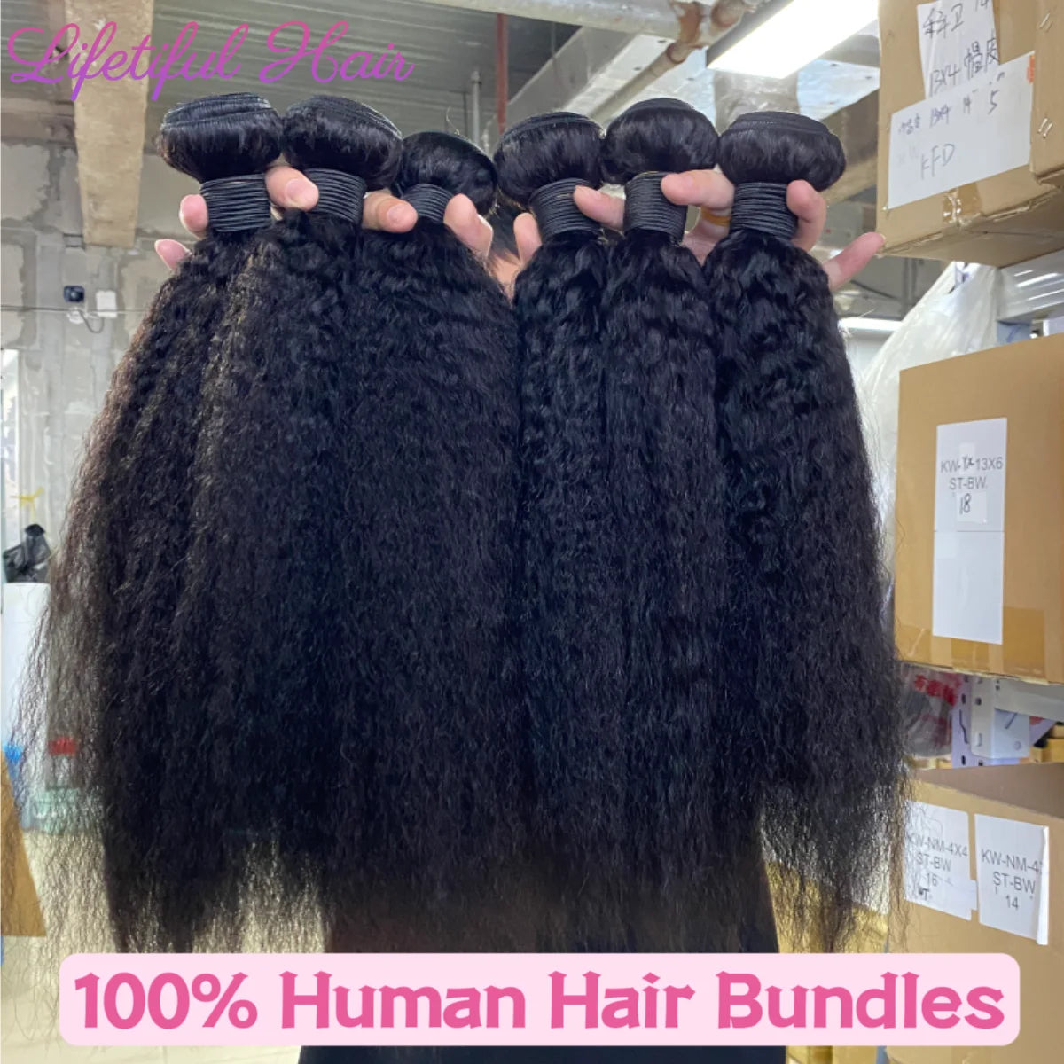 Kinky Straight Human Hair Bundles