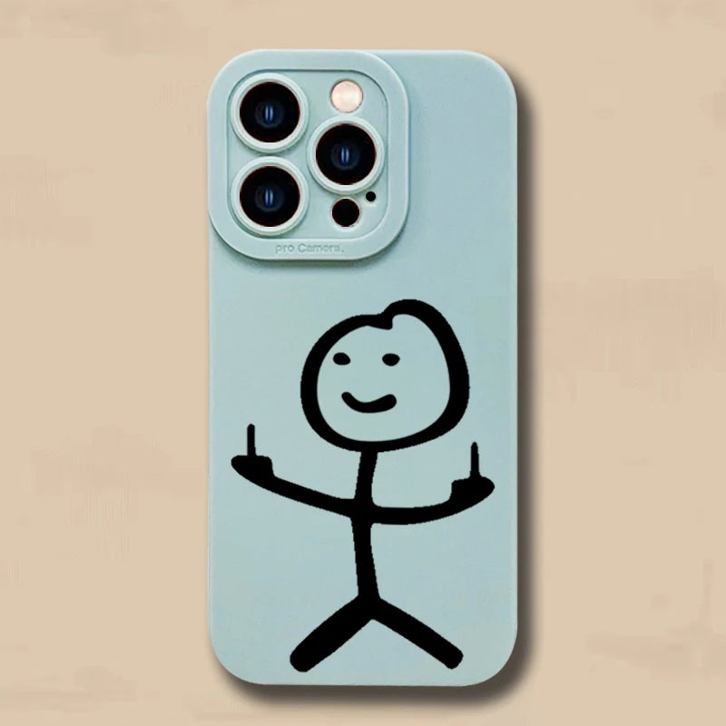 Cute Cartoon Matchman Matte Silicone Phone Case For iPhone