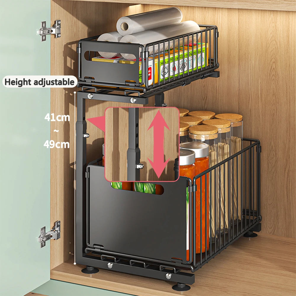 2 Tier Pull Out Cabinet Organizer