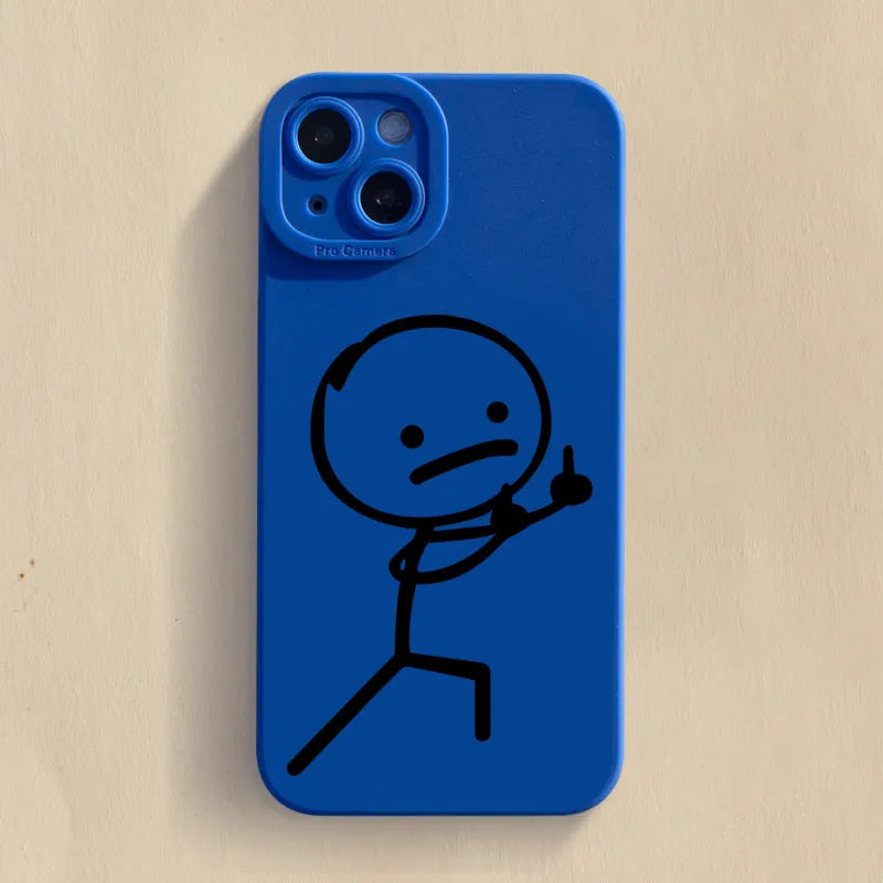 Cute Cartoon Matchman Matte Silicone Phone Case For iPhone