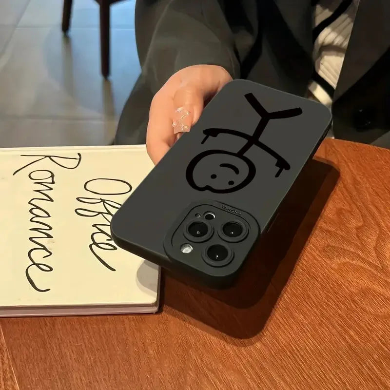 Cute Cartoon Matchman Matte Silicone Phone Case For iPhone