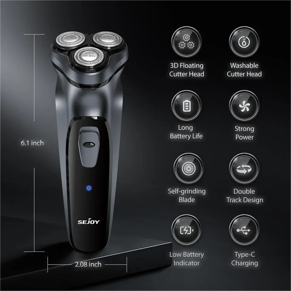 SEJOY Rechargeable Wet & Dry Use Electric Shaver